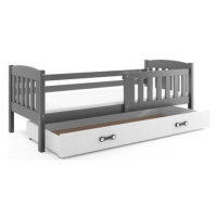 Dětská postel KUBUS s úložným prostorem 80x190 cm - grafit Bílá