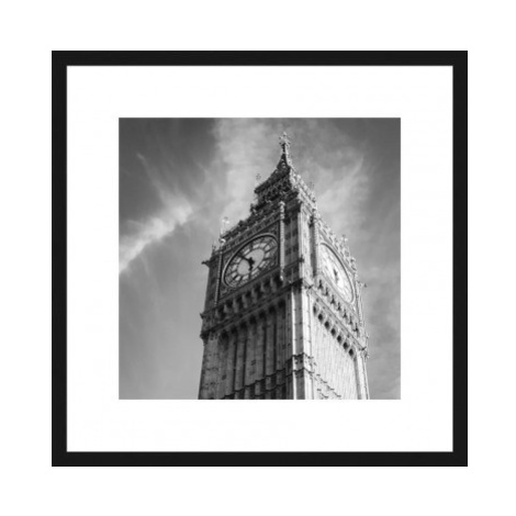 Rámovaný obraz Big Ben 40x40 cm, černobílý Asko