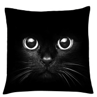 Polštář s motivem kočky 01, černá, Mybesthome 40x40 cm Varianta: Povlak na polštář s výplní, 40x