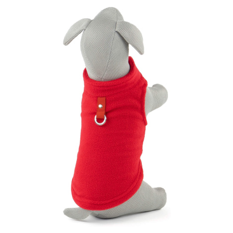 Vsepropejska Fleece mikina pro psa s poutkem Barva: Červená, Délka zad (cm): 28, Obvod hrudníku: