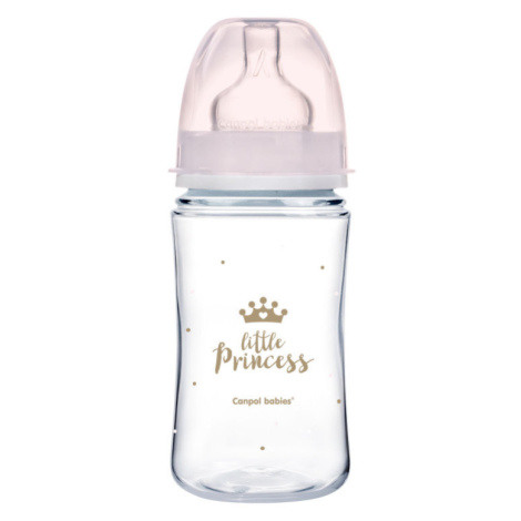 Canpol babies Kojenecká lahev se širokým hrdlem ROYAL BABY 240ml růžová