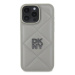 DKNY PU Leather Quilted Stack Logo Zadní Kryt pro iPhone 16 Pro Grey