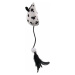 Hračka Magic Cat palička myška s peříčky bavlna s catnipem 20cm+46cm 24ks