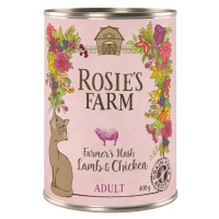 Výhodné balení Rosie's Farm Adult 12 x 400 g - jehněčí a kuřecí