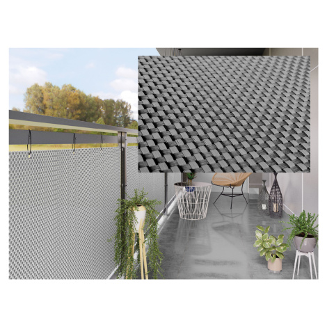 Balkonová ratanová zástěna PORI, černá/šedá, výška 90 cm šířka různé rozměry 900 g/m2 MyBestHome MyBestHome PRO