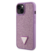 Pouzdro Guess Rhinestones Triangle Metal Logo kryt pro Apple iPhone 14 Purple