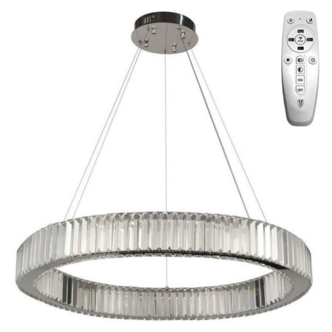 LED Stmívatelný lustr na lanku LED/50W/230V 3000-6500K chrom + dálkové ovládání Donoci