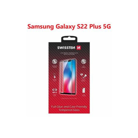 Tvrzené sklo Swissten Full Glue, Color Frame, Case Friendly pro Samsung Galaxy S22 Plus 5G, čern