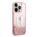 Karl Lagerfeld KLHCP14LLBKLCP hard silikonové pouzdro iPhone 14 PRO 6.1" pink Liquid Glitter Big