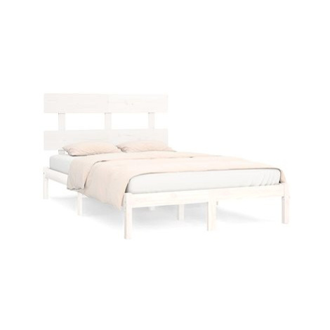 Rám postele bílý masivní dřevo 180 × 200 cm Super King, 3104689 SHUMEE