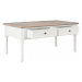 Konferenční stolek dřevo Dekorhome Bílá / přírodní,Konferenční stolek dřevo Dekorhome Bílá / pří