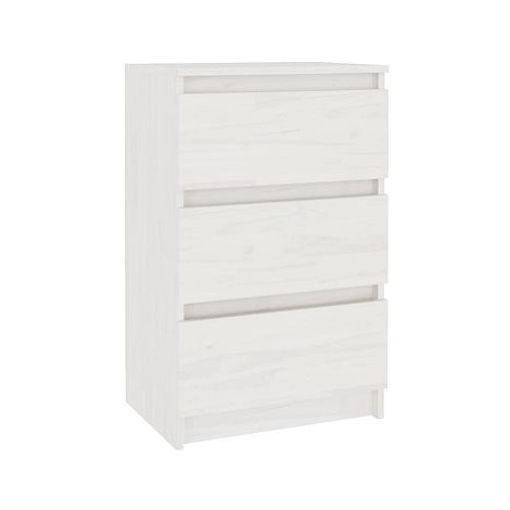SHUMEE Noční stolek bílý 40 × 29,5 × 64 cm masivní borové dřevo, 808085