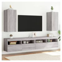 vidaXL Nástěnné TV skříňky s LED 2 ks šedé sonoma 30,5 x 35 x 70 cm