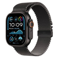 Apple Watch Ultra 2 49mm Černý titan s černým titanovým milánským tahem - S