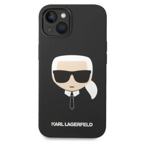 Zadní kryt Karl Lagerfeld MagSafe Liquid Silicone Karl Head pro Apple iPhone 14 Plus, černá