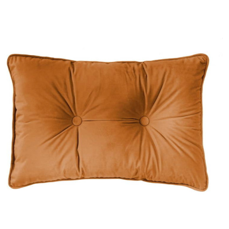 Oranžový polštář Tiseco Home Studio Velvet Button, 40 x 60 cm
