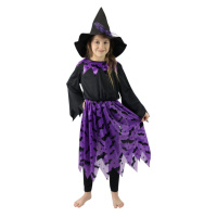 RAPPA Dětský kostým čarodějnice s netopýry a kloboukem (S) e-obal