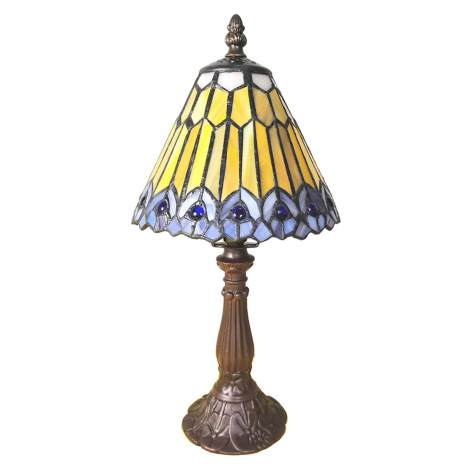 Clayre&Eef Stolní lampa 5LL-6110 ve stylu Tiffany, hnědá Clayre & Eef