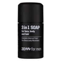 Zew For Men přírodní tuhé mýdlo na obličej, tělo a vlasy 3 v 1 (Contains Charcoal from the Biesz