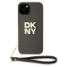 DKNY PU Leather Stack Logo Wrist Strap kryt iPhone 15 zelený