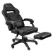 tectake 404740 herní kancelářská židle comodo s podnožkou - černá/azurová - černá/azurová