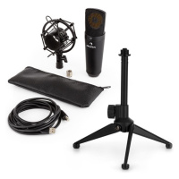 Auna MIC-920B USB mikrofonní sada V1 – černý velkomembránový mikrofon a stolní stojánek