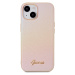 Guess hard obal na iPhone 15 6.1" Gold Leather Iridescent Metal