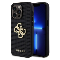 Guess PU Perforated 4G Glitter Metal Logo kryt iPhone 14 Pro Max černý