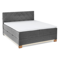 Šedá boxspring postel s úložným prostorem 160x200 cm Messina – Meise Möbel