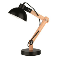 NOVA LUCE stolní lampa LILA černý kov a přírodní dřevo E27 1x12W 230V IP20 bez žárovky 671602