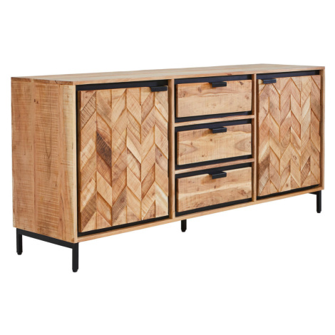 Livetastic ŠIROKÁ KOMODA, akácie, černá, barvy akácie cm