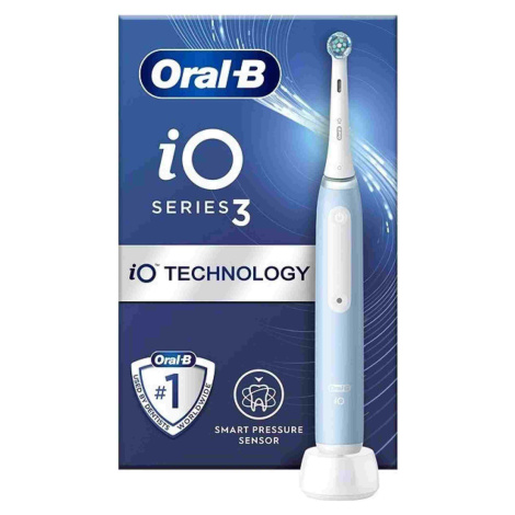 Oral-B iO3 Ice Blue elektrický zubní kartáček, magnetický, 3 režimy, časovač, tlakový senzor, mo