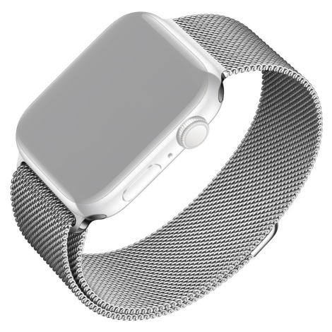 FIXED Mesh Strap síťový nerezový řemínek Apple Watch 42/44/45mm stříbrný