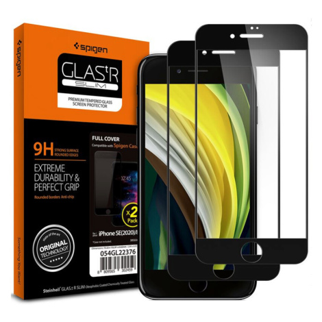Spigen Glass FC 2 Pack tvrzené sklo iPhone SE (2022/2020)/8/7 černé