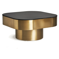 Estila Luxusní glamour čtvercový konferenční stolek Jackson s jednou nohou s mramorovou deskou s