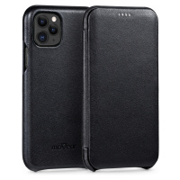 Pouzdro kožené na iPhone 11 Pro Max Obal book slim case Černé Movear