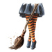 Ilustrace Halloween witch. Legs in striped stockings and Broom. Hand drawn watercolor illustrati