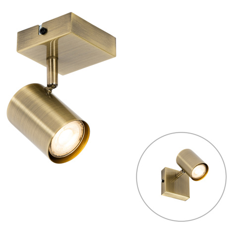 Moderní bodové světlo bronzové nastavitelné čtvercové - Jeana QAZQA