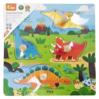Viga Toys puzzle s odznaky Dinosauři