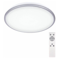Solight LED stropní světlo Silver, kulaté, 24W, 1800lm, stmívatelné, dálkové ovládání, 38cm WO76