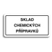 Accept Piktogram "SKLAD CHEMICKÝCH PŘÍPRAVKŮ" (160 × 80 mm) (bílá tabulka - černý tisk)