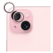 EPICO hliníkové ochranné sklo na čočky fotoaparátu pro iPhone 15 / 15 Plus 81112152300001 Růžová
