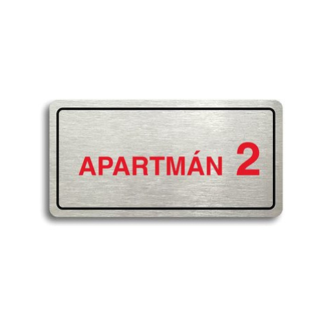 Accept Piktogram "APARTMÁN 2 II" (160 × 80 mm) (stříbrná tabulka - barevný tisk)