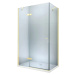 MEXEN/S Roma sprchový kout otevírací 70x100, sklo transparent, zlatá + vanička 854-070-100-50-00