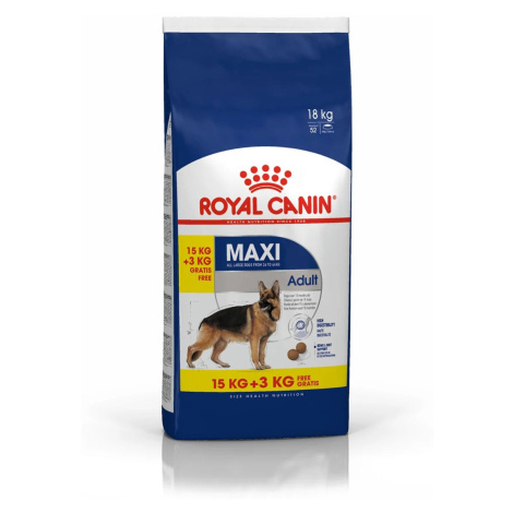 ROYAL CANIN MAXI Adult suché krmivo pro velké psy 15kg + 3 kg zdarma