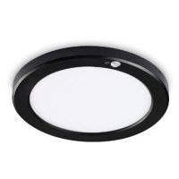 Ideal Lux AURA PL přisazené LED svítidlo s PIR senzorem 3000K 22 cm kulaté, černé
