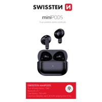 Bezdrátová sluchátka Bluetooth TWS Swissten MINIPODS, černá