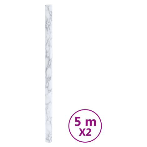 vidaXL Tapety na nábytek samolepicí mramorově bílé 90 x 500 cm PVC