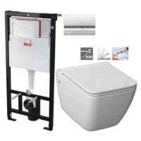 ALCADRAIN Sádromodul předstěnový instalační systém s chromovým tlačítkem M1721 + WC JIKA PURE + 