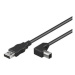 PremiumCord USB 2.0 2m propojovací černý zahnutý